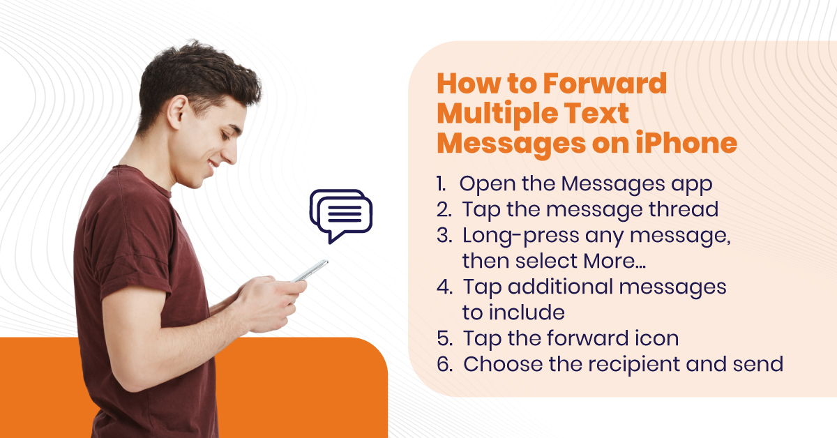 forward multiple text messages on iPhone